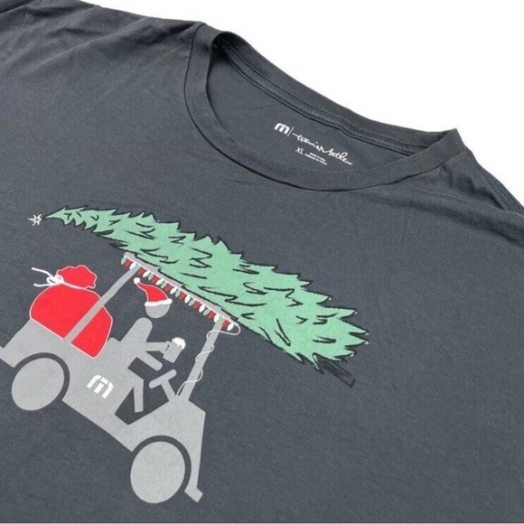 Travis Mathew Charcoal Holiday Golf Tee - Picture 1 of 3